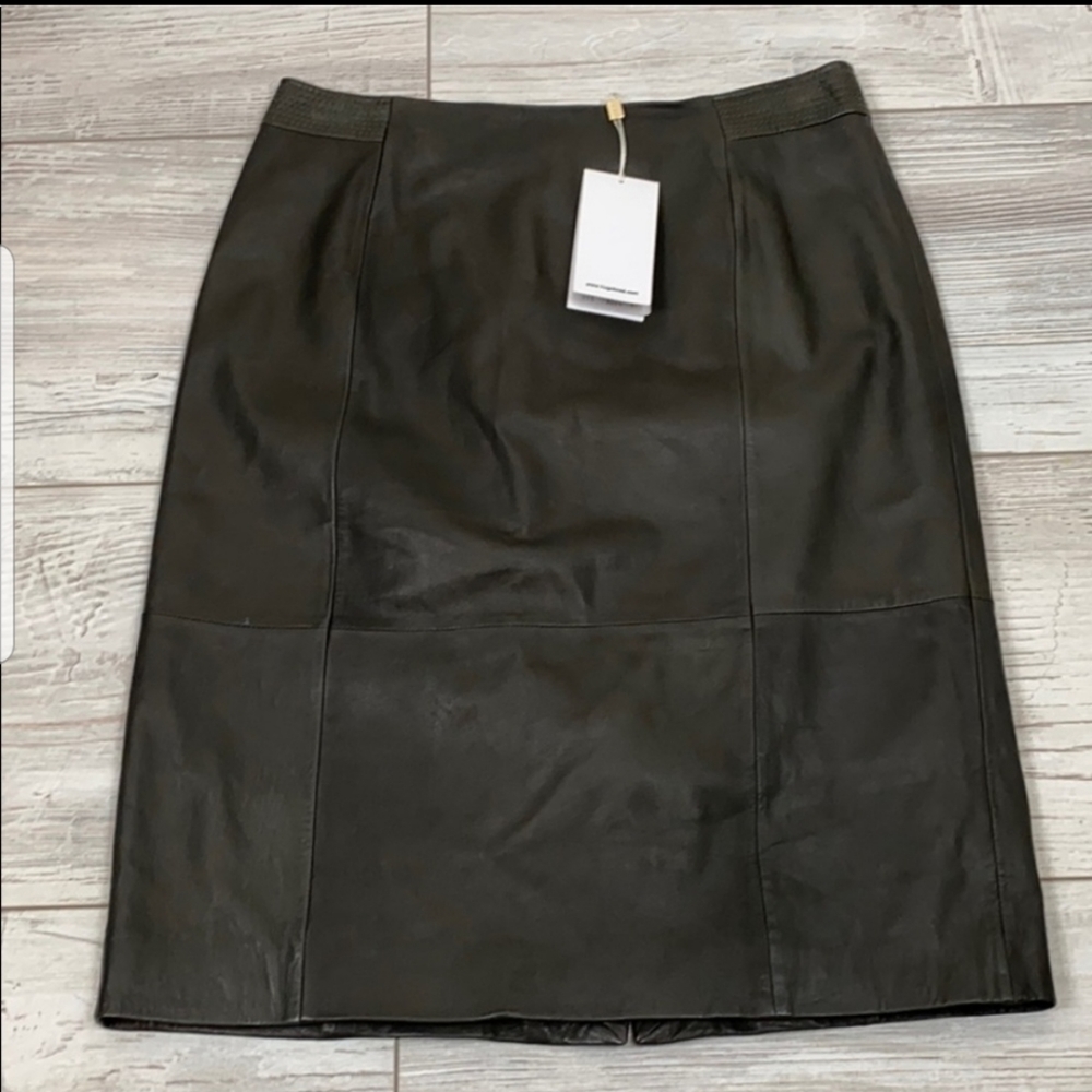 Boss leather skirt